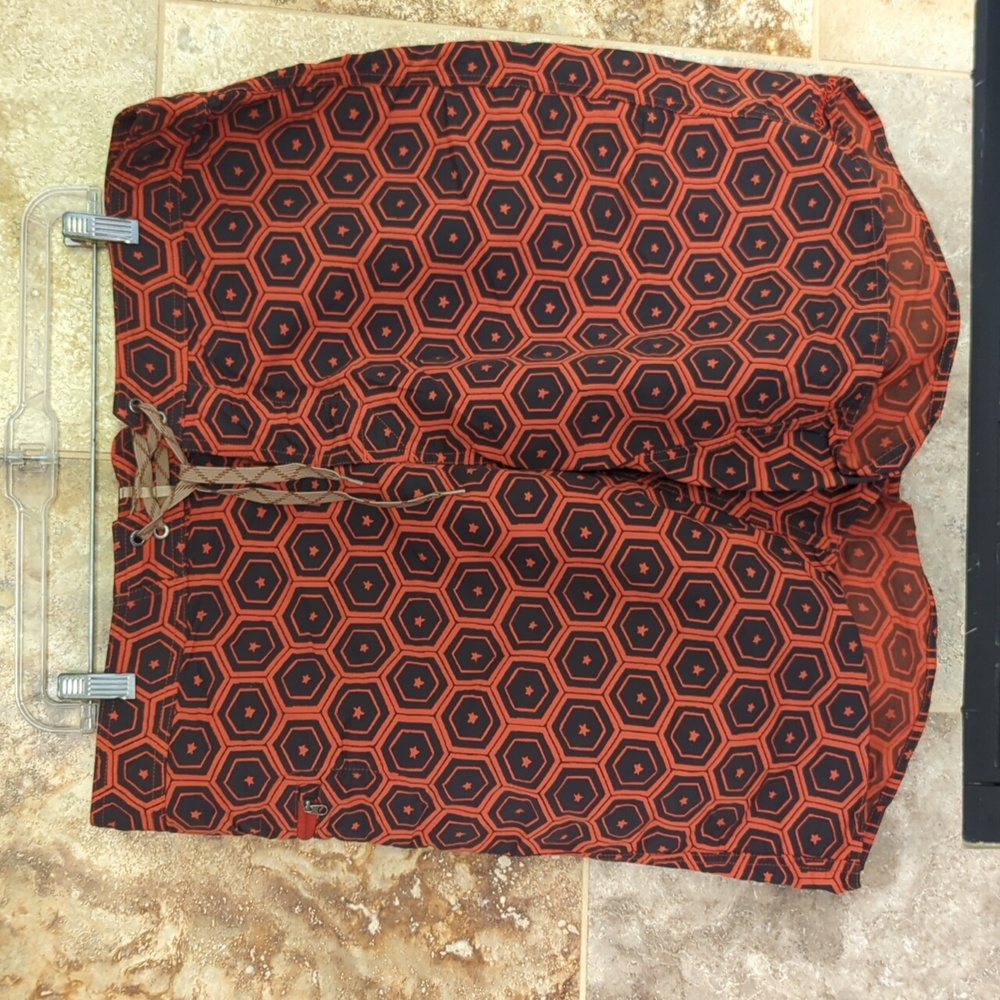 Black and Orange Patagonia Swim Trunks 38